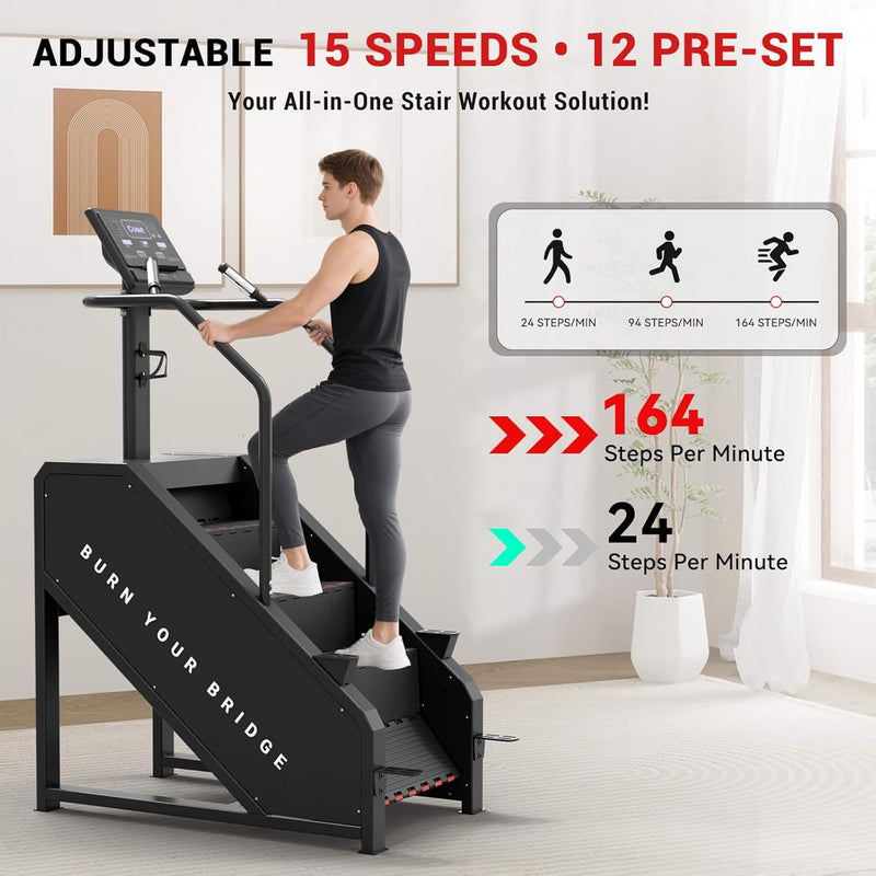 Rovix Commercial Stair Stepper With LED Display And 15 Resistance Levels (SAK91837)